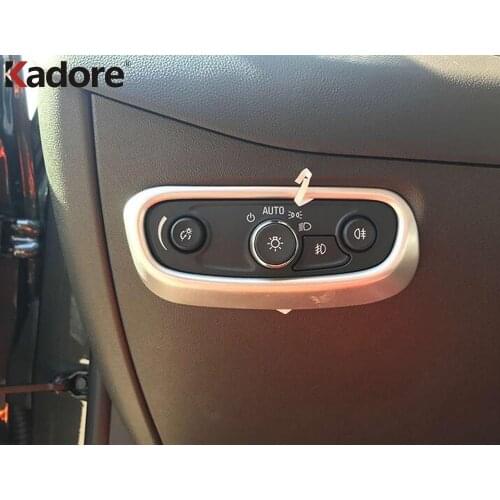 Car Interior Accessories For Chevrolet Holden Equinox 2018 2019 2020 ABS Matte Headlight Switch Button Panel Cover Trim Sticker