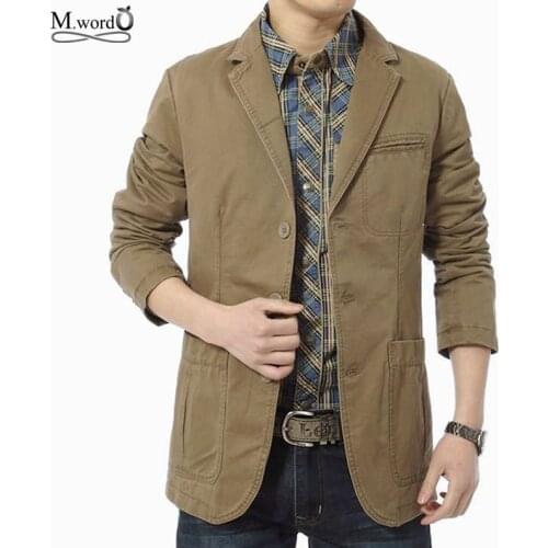 Mwxsd brand high quality Autumn winter men casual Blazer mens cotton suit Jacket male blazer militar masculino