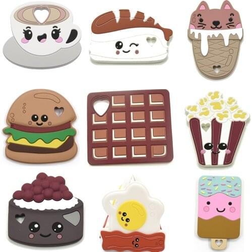 Baby Silicone Teether Food Dessert Style BPA Free Rodents Teething Necklace DIY Pacifier Chain Goods Nurse Gift