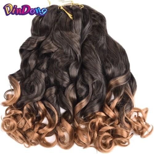 DinDong 24 Inch Loose Wave Crochet Hair Wavy Synthetic Braids Hair Extensions Pre Stretched Braiding Hair For Black Women