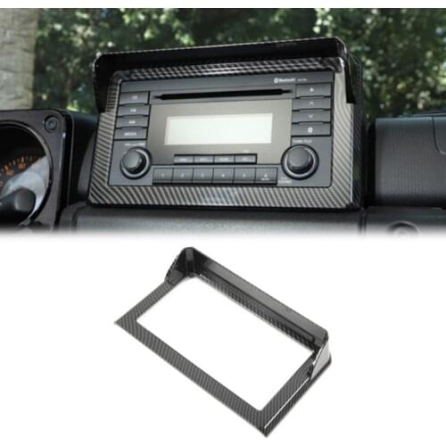 For Suzuki Jimny 2019 2020 GPS Navigation Panel Decoration Frame Cover Trim Sticker Decal ABS Carbon Fiber Car Accessories