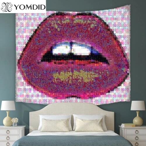 Fashion style Tapestry mouth Printed Decorative Mandala wall hanging Tapestries 130cmx150cm Boho Wall Carpet blanket beach towel