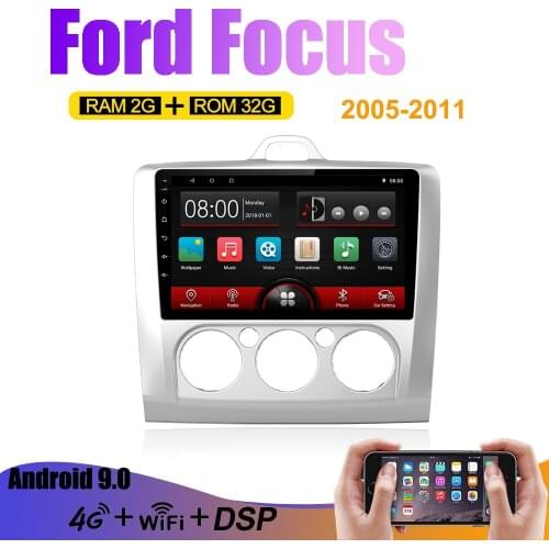 9 inch 2 din Android 8.1 head unit 4G in Dash Car Radio Multimedia Video Player Navigation GPS For Ford Focus 2 Mk 2 2004 2011