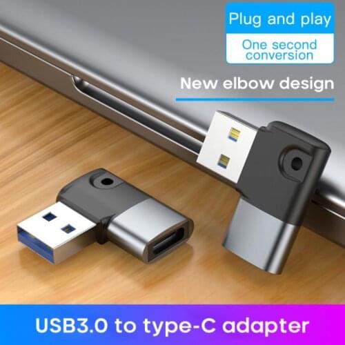 1pcs 90 Degree Right Angle USB 3.0 Type-c Adapter Cable Male To Female USBC Female To Female Male To Male Converter Adapter