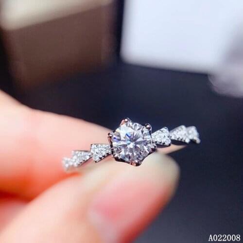 KJJEAXCMY fine jewelry 925 sterling silver inlaid Mosang Diamond gemstone ladies ring classic support detection hot selling