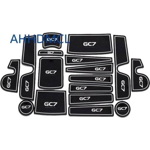 AHHDMCL Car Door Groove Mat Gate Slot Cup Armrest Storage Pad Mat For Geely Vision GC7 2014 2015