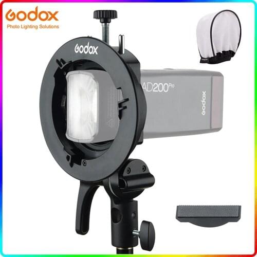 Godox S2 Speedlite S-Type Bracket Bowens Mount Holder for Godox V1 AD200Pro AD400Pro AD200 V860II TT685 TT600 TT350 Tilt Control