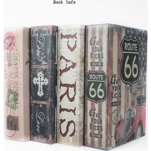 Size S Mini Password Lock Safety Box Money Storage box Hidden Secret Safe Steel Simulation Classic Book Key Safe Box Piggy Bank