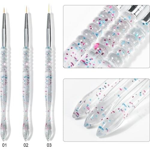3 PCS Nail Brushes Set Drawing Painting Carved Pen Delicate Detail DIY Design Durable Professional Nail Care Manicure Tool