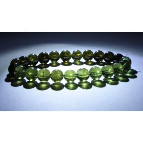 8mm Natural Green Czech Meteorites Mineral Specimen Raw Quartz Crystal Healing Stone DIY Jewelry Gift Home Decora