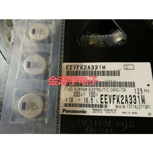 Original new 100% EEVFK2A331M 100V330UF SMD aluminum electrolytic capacitor with high frequency and low resistance (Inductor)