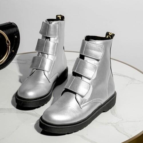 Oversized 10 11 12 boots women shoes ankle boots for women ladies boots Buckle round head flat heel