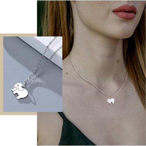 Anti Allergy Stainless Steel Cute Elephant Cat Necklace for Women,Tree of Life Rectangular Bar Pendant,Statement Choker Jewelry