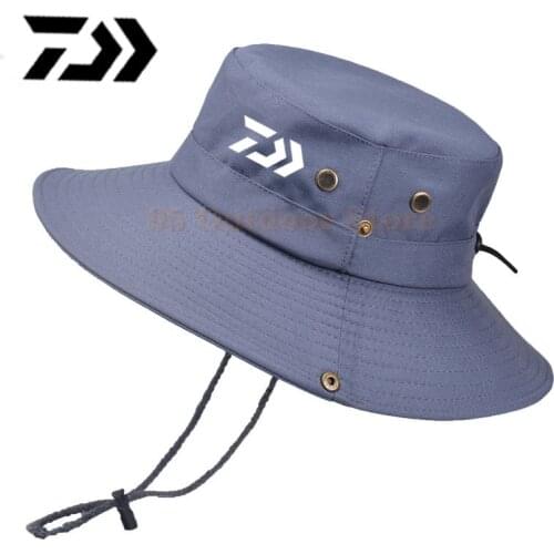 Daiwa 2021 New Outdoor Brim Sun Fisherman Hat Summer Fishing Tourism Mens Camping Bucket Hat Breathable Sun Protection Cap