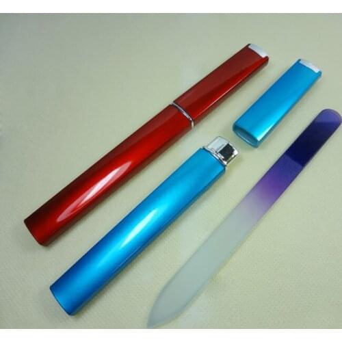 5.5" Super-Gentle Crystal Glass Nail File with Elegant Hard Case 200PCS/LOT NF014