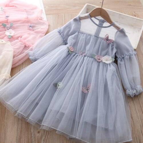 Girls Dress Spring 2020 Flower Mesh Dresses For Kids Girl Clothes 3 4 7 years Children Birthday Princess Tutu Dress Clothing