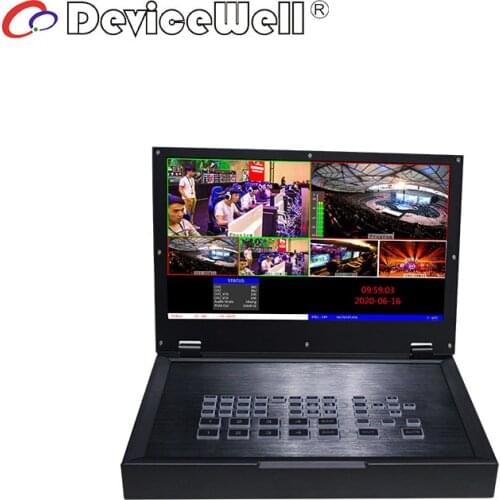 DeviceWell HDS9125 Portable 5 Channel Inch Screen Monitor Live Broadcast LCD Display 4 1 DP Input Video Switcher