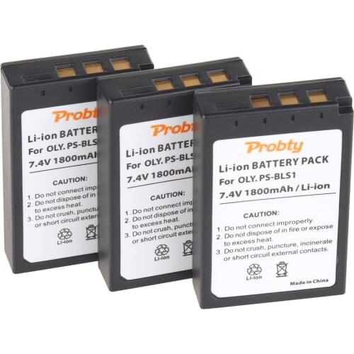 Probty 3 X PS-BLS1 BLS-1 Battery for Olympus Evolt E-410 E-420 E-450 E-600 E-620 & PEN E-P1 E-P2 E-P3 E-PL1 E-PL3 E-PM1