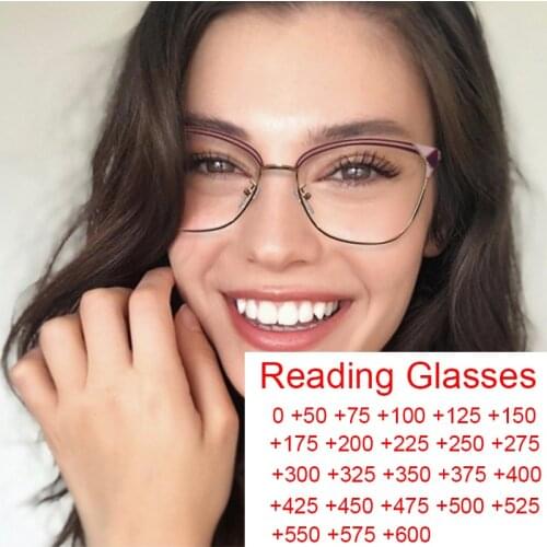 Transparent Presbyopia Glasses Woman Fashion Designer Shades Anti Blue Light Computer Glasses Magnifying Eye Diopters 0 to +6.0