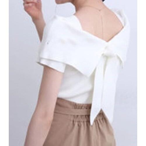 Japan Style Bow Design Pullovers Sweet Double-sided Wearing Slim Knitted Tops 2021 Spring Summer Elegant Office Lady Sweaters