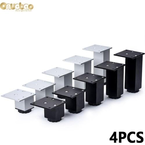 [Onuobao] 4PCS Square Tube Adjustable Aluminum Alloy Furniture Legs for Heightening Sofa Kitchen Cabinet Table