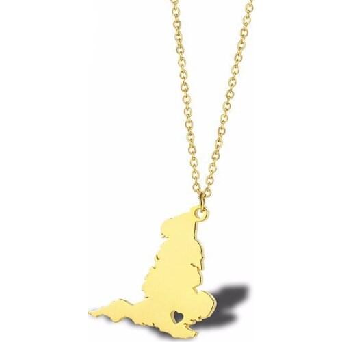 RIR Stainless Steel United Kingdom Map Necklace Capital London Necklace Hometown Travel Geography Souvenir Jewellery Gifts