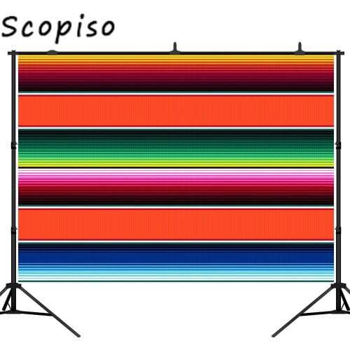 Scopiso Photography Background Mexican Blanket Stripes Cinco De Mayo Party Decor Mexican Food Backdrop Photo Studio Prop