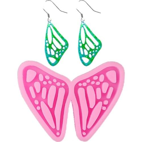 Silicone Earrings Mold Butterfly Pendant Earrings Keychain Mold Resin Casting Mold DIY Craft Tools Suitable for Women Girls