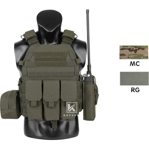 KRYDEX Tactical LBT-6094A Modular Vest W/ Triple Magazine/Radio/Dump Pouch For Airsoft Hunting Battle MOLLE Plate Carrier Vest
