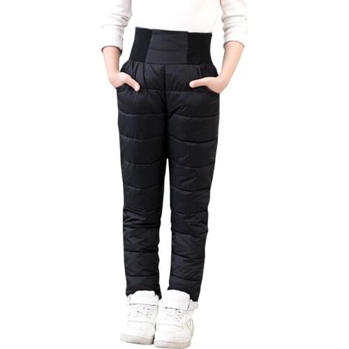 Autumn Winter Warm Cotton Pants Girls Boy Elastic Waisted Trousers Fashion Baby Foot Pants Kids Leggings