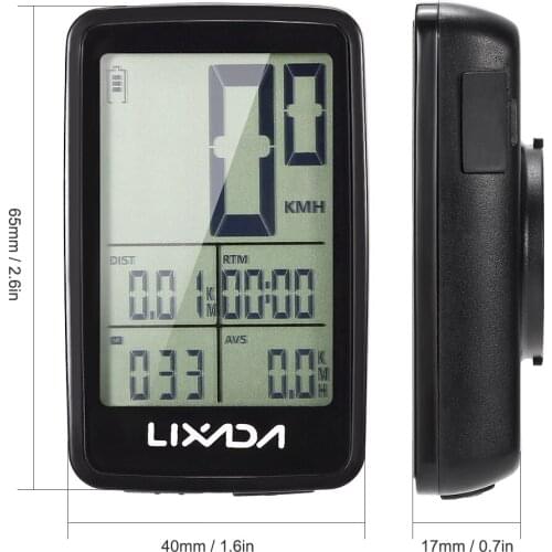 Lixada USB Rechargeable Wireless Bike Cycling Computer Bicycle Speedometer Odometer