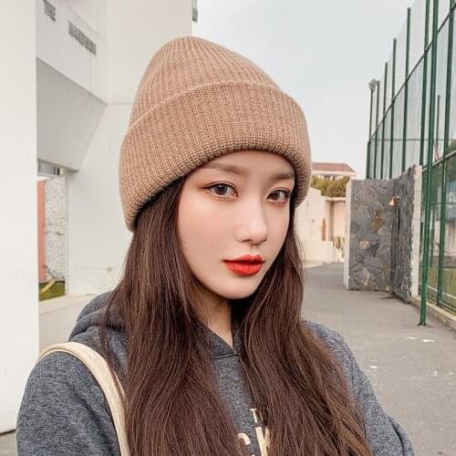 High Quality Winter Hats For Women Cashmere Beanies Ladise Knitted Wool Skullies Cap Angora Pompom Gorros GJ3297