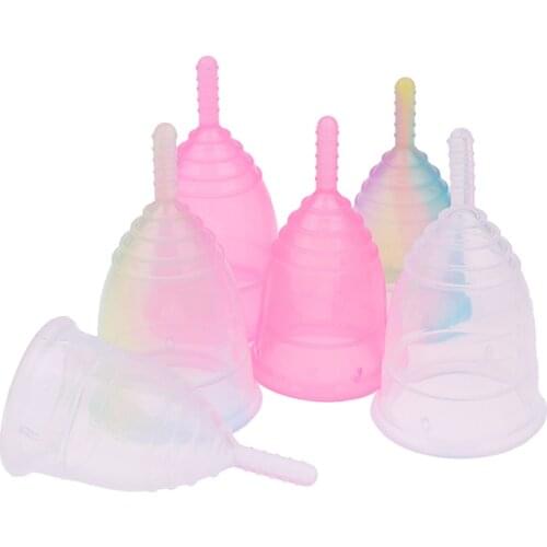 Colorful Women Cup Medical Grade Silicone Menstrual Cup Feminine Hygiene Menstrual Lady Cup Health Care Period Cup