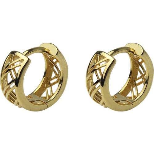 A Girl' Hollow Mesh Hoop Earring Female Trendy Fashion All-match Temperament French Romantic Handmade Gift