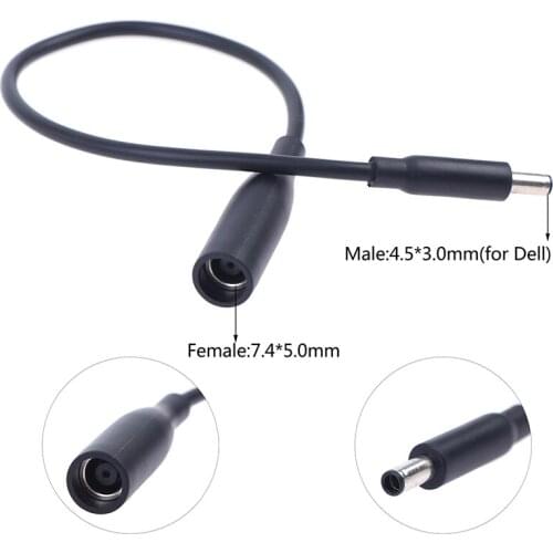 1pc DC Power Charge Converter Adapter Cable Cord 7.4*5.0 to 4.5*3.0 mm Female For Dell Laptop
