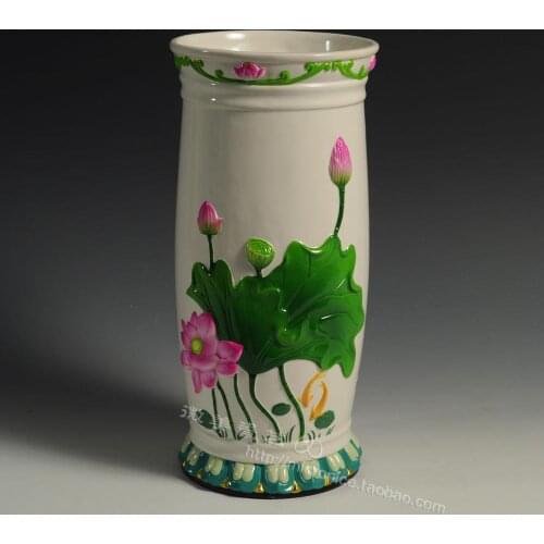 10 inch color tube for the Buddha fragrant white porcelain vase Chinese decoration flower before the Buddha Buddha activities su
