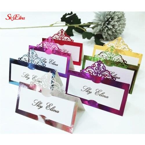 10PCS Bride and Groom Laser Cut Place Cards Wedding Name Cards for Guest Name Place Card Wedding Party Table Decoration 5ZSH873