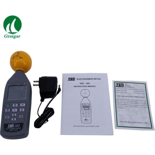 100% New Original Taiwan TES-593 EMF Meter Triaxial Data Logger Frequency Range 10MHz to 8.0 GHz TES593
