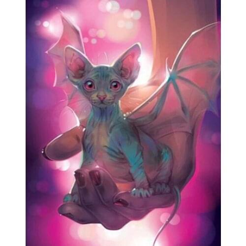 3D Diamond Embroidery Sphinx Cat Diamond Mosaic Set Sqauare 5D Diy Diamond Painting Animal Picture Rhinestone Mosaic Home Decor