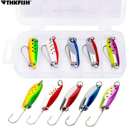 5pcs/lot Fishing Spoon Lure Single Hook Artificial Metal Hard Bait 3.5g 5g 7g 10g Trout Spinner Sequins Lure Bass Fishing Tackle