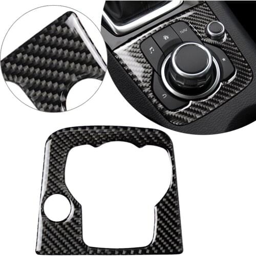 Car Center Console Multimedia Panel For Mazda 3 Axela 2013 2014 2015 2016 Carbon Fiber ABS Car Styling Sticker Accessores LHD