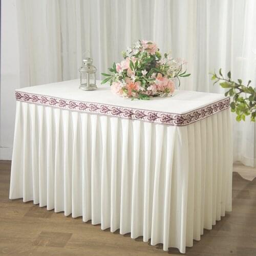 Velvet Table Skirt Exhibition Meeting Hotel Decoration Rectangular Tablecloth Table Cover Royal Blue Decoration Coffe Table