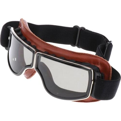 BIKER GOGGLES PILOT MOTORCYCLE CRUISER OLDTIMER EYEWEAR GLASSES BLACK