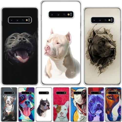 Pit Bull Lovely Pet Dog Pitbull Phone Case For Samsung Galaxy Note 8 9 10 20 S21 S20 S10E S10 S9 S8 S7 Ultra J6 Plus Lite Cover