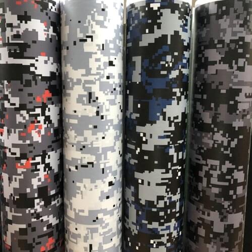 Digital Adhesive Black White blue Camo Vinyl Wrap Camouflage Film With Air Bubble Free For Car Wrapping Motocycle Decal Graphics