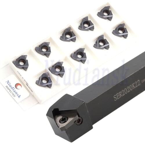 1pc SER2020K22 SER2525M22 External Thread Turning Tool Holder 10pcs 22ER 6.0ISO NK9030 3.5 4.0 5.5 Carbide Inserts CNC Lathe Set