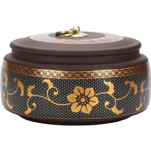 Purple Sand Tea Caddy Ceramic Large Sealed Jar Universal Half a Catty Package Black Tea Green Tea Pu'er Tea Caddy Household