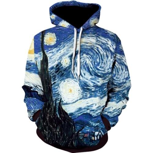 Hot Sale Van Goghs galaxy Hoodie 3d Printed Sweatshirt Fashion 2021 Casual Hip Hop sportshirt Cartoon Anime Galaxy Space Hoodie