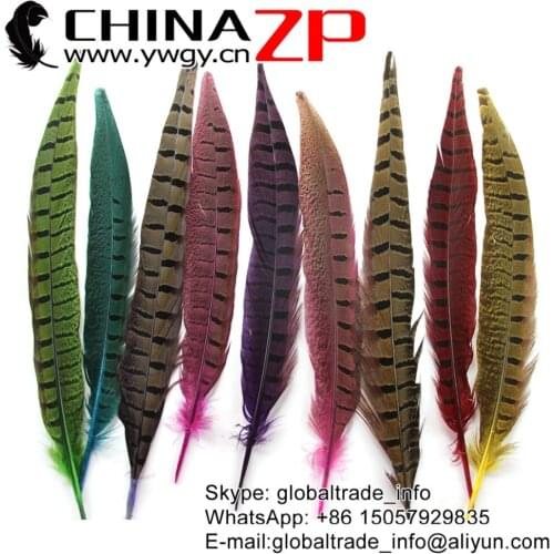 Leading Supplier CHINAZP Factory Wholesale 25-30cm 1000pcs/lot Cheap and Top Quality Long Colorful Ringneck Pheasant Feathers