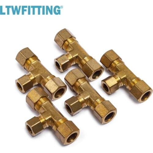 LTWFITTING 1/2"x1/2"x3/8" OD Compression Reducing Tee,BRASS COMPRESSION FITTING